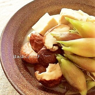 高野豆腐とみょうがの煮物